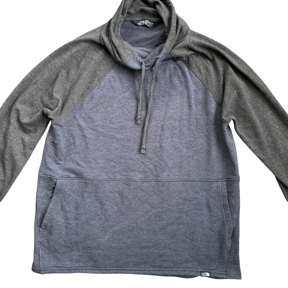 The North Face Pullover Women Size M Blue Gray Excellent Cowl Neck A3MDL Raglan